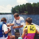 1991 john in boat w boys fishing